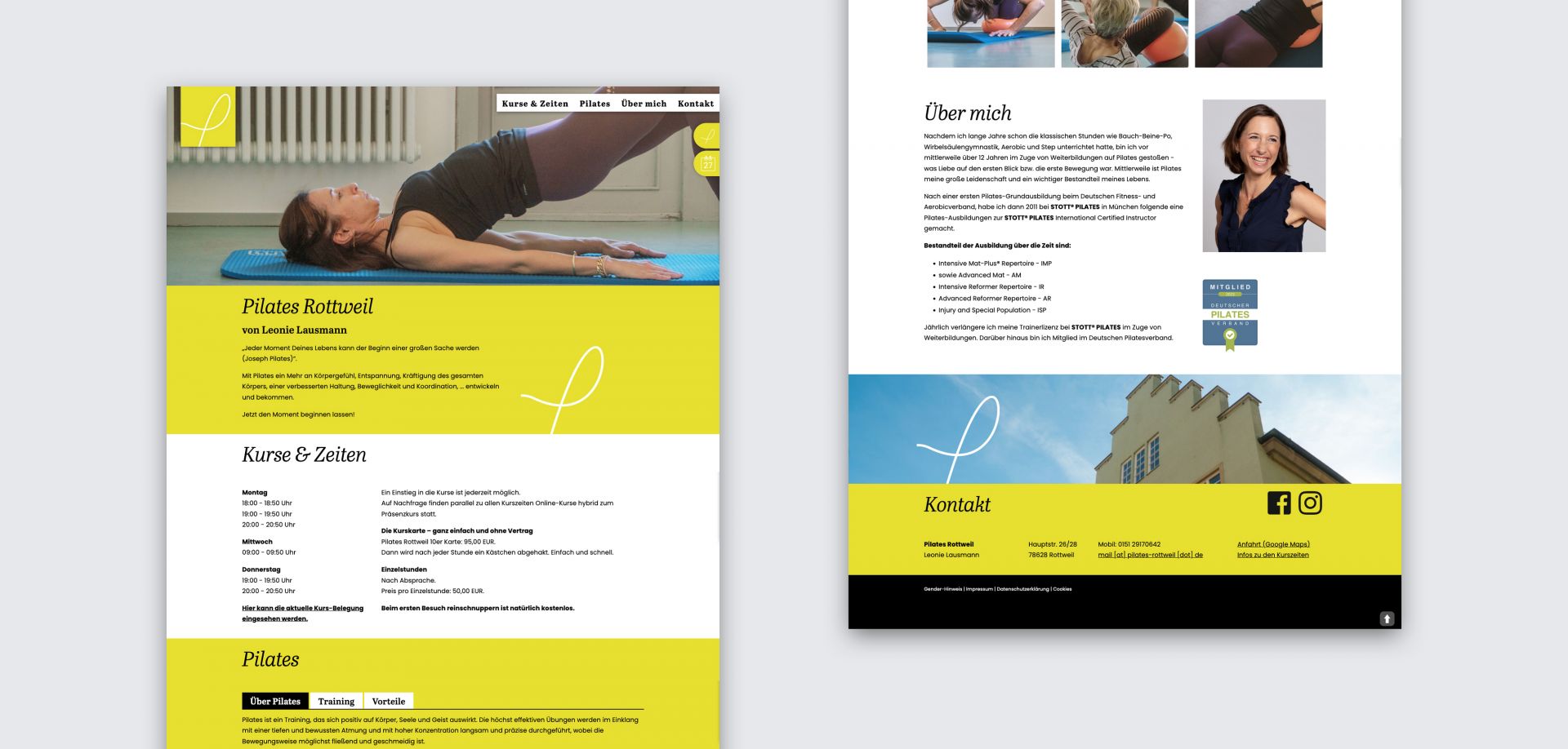 Website Pilates Rottweil